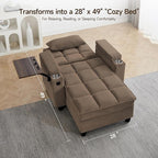 41.7" Chaise Lounge Chair Indoor, Oversized Boucle Upholstered Sofa Bed - Image 4