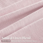 Elegant Blush Pink Semi Sheer 102 Inch Curtains Cotton Linen Textured - Image 3
