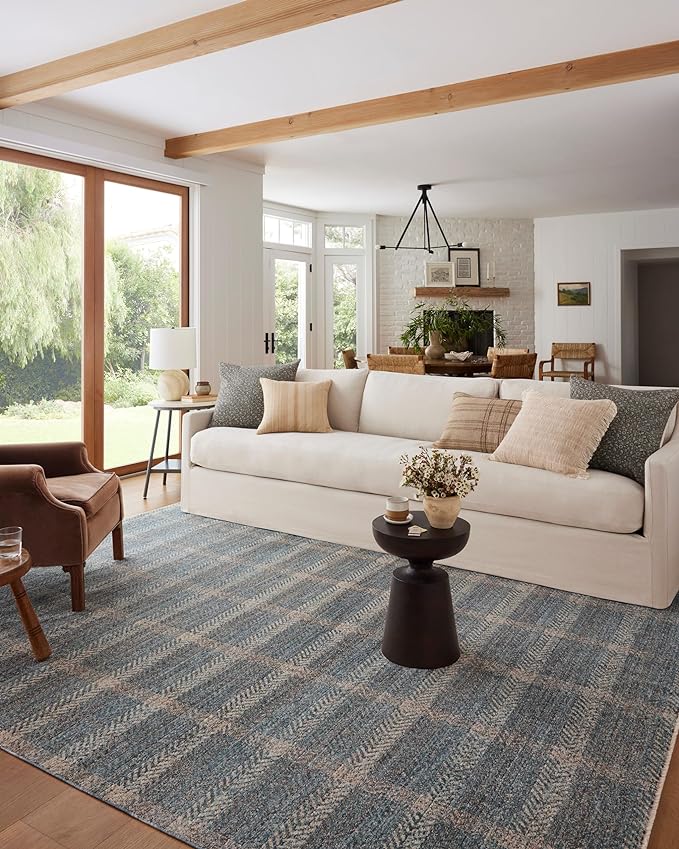 Loloi Angela Rose Ember Collection EMB-03 Blue/Beige 9'-6" x 13'-1" Area Rug by Loloi