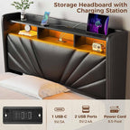 Rolanstar Twin Size Bed Frame, Storage Headboard - Image 5