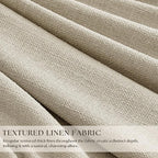 Neutral Beige Linen Pinch Pleated Blackout Curtains 84 Inches Long - Image 2