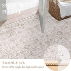 Light Brown Runner Rug 3x7 Hallway Machine Washable Kitchen Vintage Distressed - Image 3