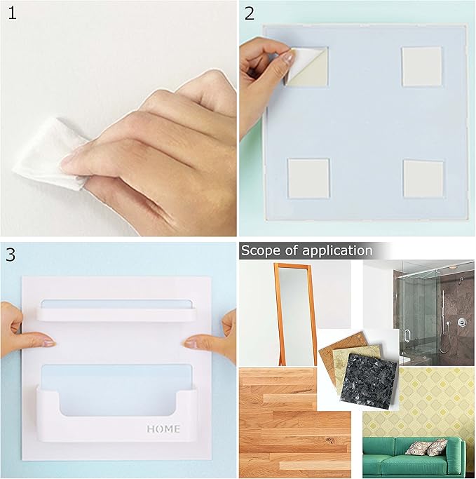 EHKIT Bedside Shelf Accessories Organizer- Wall Mount Self Stick On, Cell Phone - Image 5
