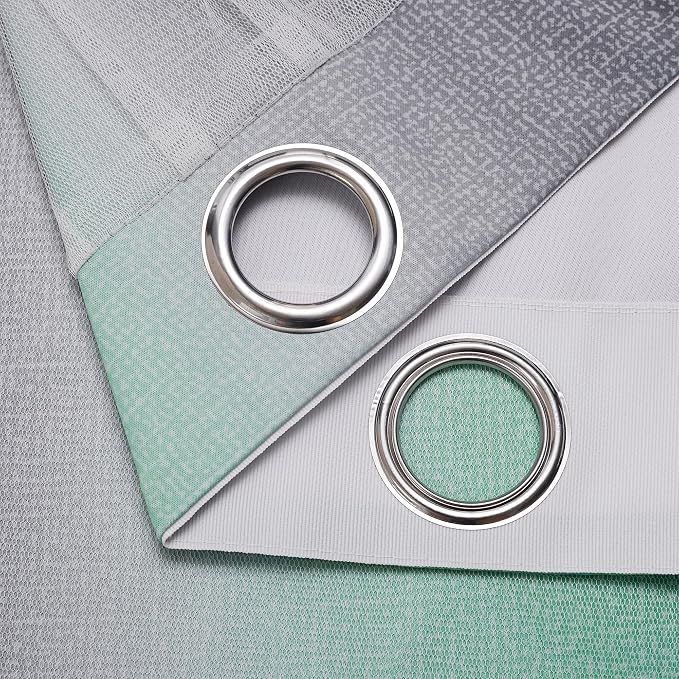 XiDi Curtains for Bedroom Decor, Rainbow Green LightgreyGrey52/54/1 - Image 6