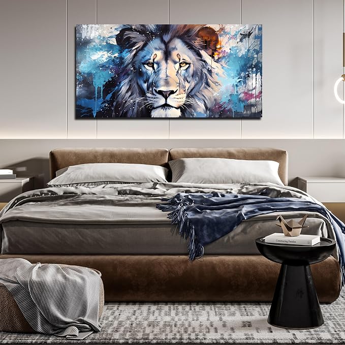 ENTANUB Lion Canvas Wall Art for Living Room, Animal Picture Decor, Large Size - Image 5
