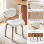 Art Leon Desk Chair No Wheels, Mid Century Modern Swivel Accent Chair, Boucle - Image 5