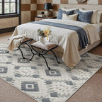 Ivory Grey 5x7 Area Rug Washable Living Room Moroccan Shag Carpet Non Slip Soft - Image 4