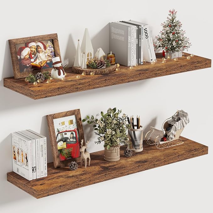 Vivelove 10 Inch Deep Floating Shelves 30 inch Long, 30 x 10 Wide Wall Shelves by VIVELOVE