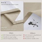 Neutral Beige Linen Pinch Pleated Blackout Curtains 84 Inches Long - Image 6