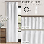 Snow White Pleated Linen Blackout Curtains 84 Inches Long - Image 5