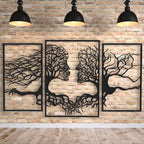 VAILLA Tree of Life Wall Wooden Art Abstract Tree Man Woman Face Large 3D by VAILLADesign