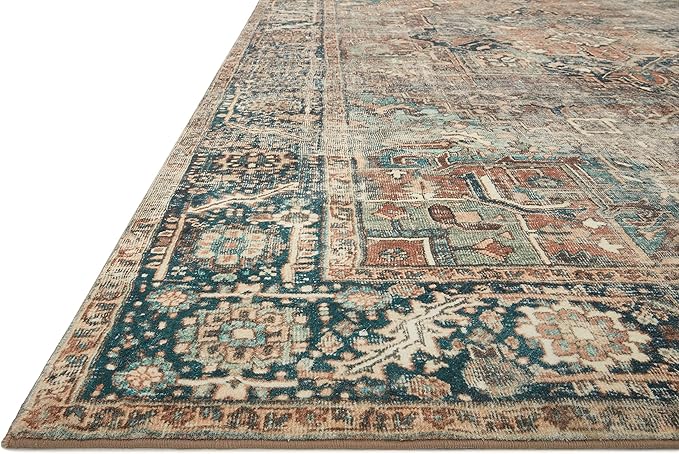 Loloi Margot Collection MAT-02 Terracotta/Lagoon 5'-0" x 7'-6" Area Rug feat. - Image 4