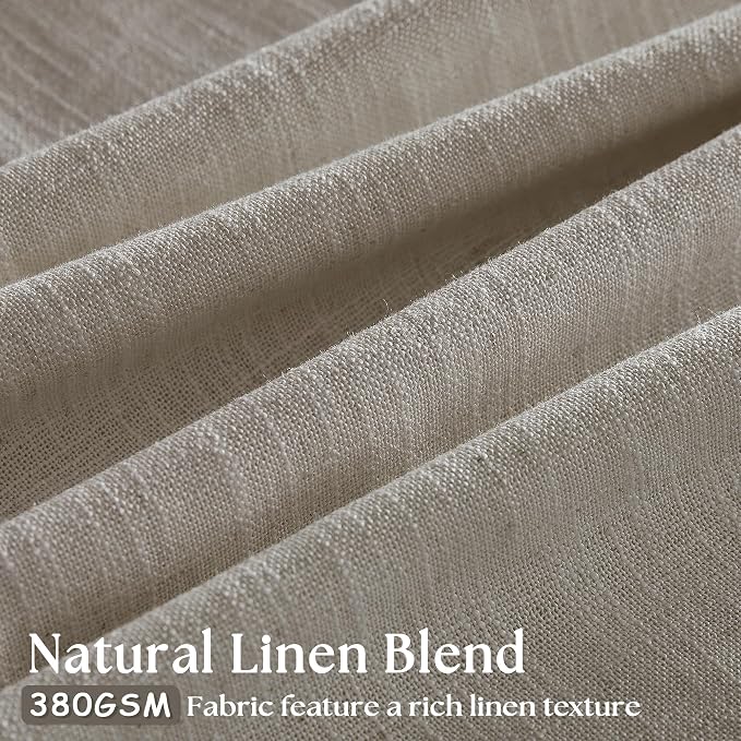 Burlywood Birch Pinch Pleated Linen Curtains 2 Panels - Image 3