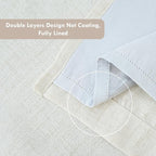 DriftAway Double Layer Linen Blackout Tie Up Curtains Thermal Insulated Fully - Image 2