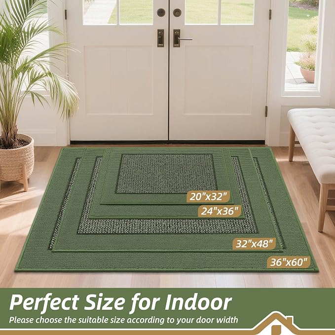 BEQHAUSE Indoor Door Mat 20" x 32", Dirt Trapper Door Mats Non-Slip Entryway - Image 2