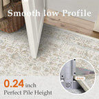 Taupe Area Rug 8x10 Machine Washable Large Vintage Living Room Distressed Non - Image 3