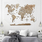 Handmade 3D Wood World Map Wall Art Large Wall Decor Track Your World Travels - Image 8