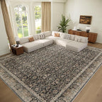 Washable 9x12 Area Rugs for Living Room, Boho Non-Slip Vintage Distress Lager by Hedwior