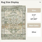 5x7 Area Rugs Low Pile Indoor Washable Trendy Faded Style Rugs - Image 4