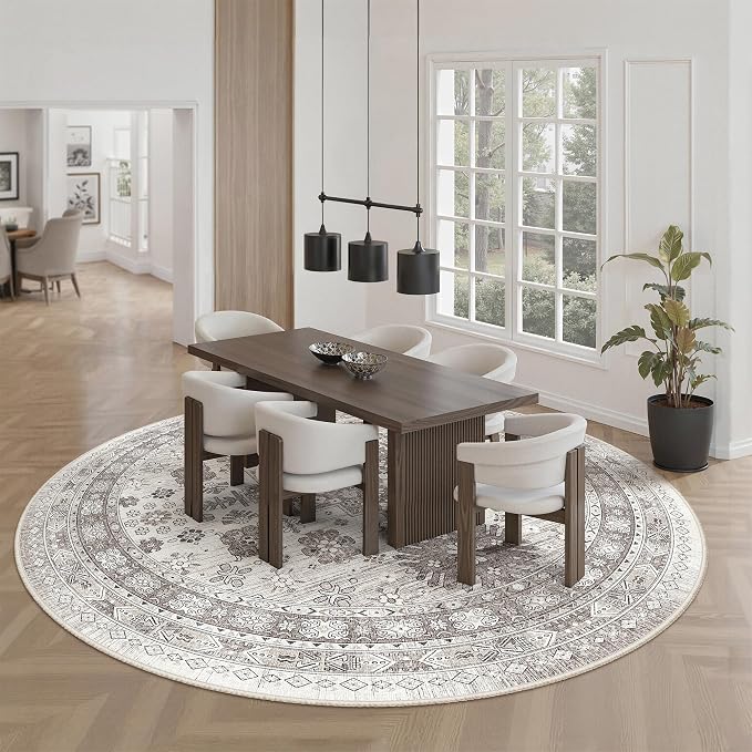 zesthome 8ft Round Rugs for Living Room, Non-Slip Washable Round Area Rugs - Image 9