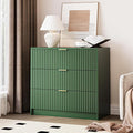 Green Fluted Dresser for Bedroom, 32 Inch Wide Nightstand by MAISONARIA