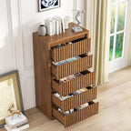 Fluted Tall 5 Drawer Dresser, Mid Century Dresser - Image 4