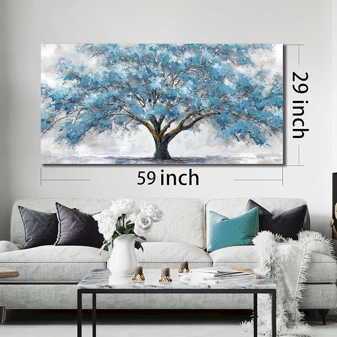 JuhaiArt Tree Wall Decor Teal Wall Art - Image 6