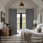 Charcoal Grey 120 Inch Blackout Pinch Pleated Curtains 2 Panel Set - Image 4