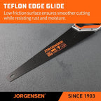 JORGENSEN 20 Inch Black Coated Pro Hand Saw, 11 TPI Fine-Cut Ergonomic Non-Slip - Image 3