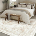 Area Rug 8x10 Cream Washable Living Room Beige Carpet Non Slip Vintage - Image 6