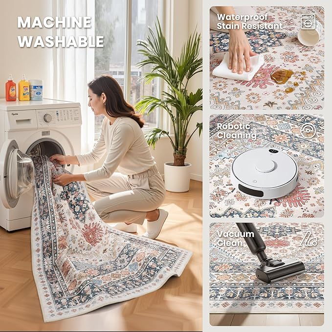 zesthome 8x10 Area Rugs for Living Room, Non-Slip Backing Washable Rugs - Image 4