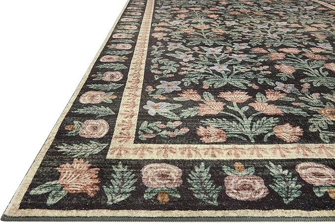 Loloi Rifle Paper Co. Eden Collection EDE-02 Mughal Garden Black 2'-6" x 7'-6" - Image 3