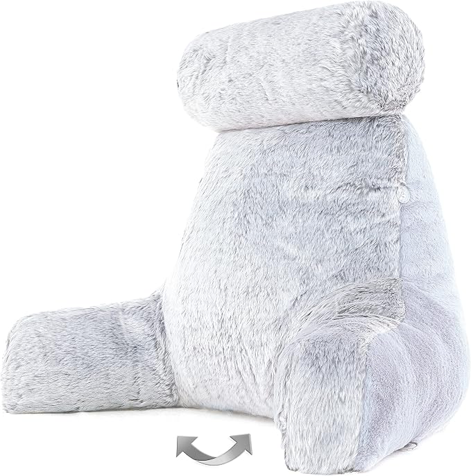 Husband Pillow Medium Rare Baby Arctic Grey Wolf Backrest, 2-Tone Reversible by HusbandPillow