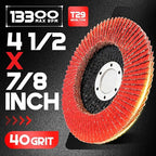EZARC Ceramic Flap Discs 40 Grit, 4 1/2 x 7/8-Inch Flap Sanding Disc, Type 29 - Image 2