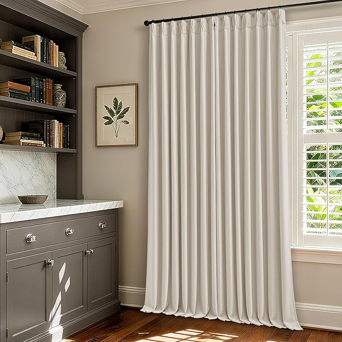 Pinch Pleated Blackout 102 Inch Curtains 70 Inch Wide Linen Dual Layer - Image 7