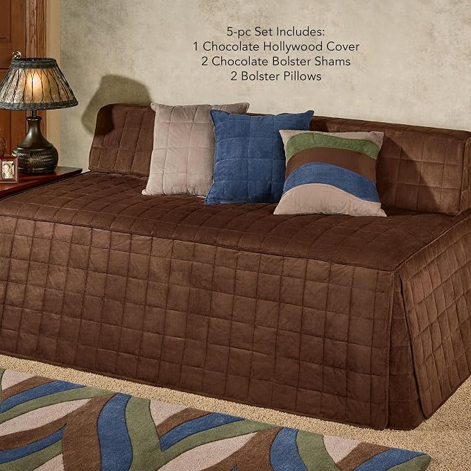 Camden Luxury Bedding | Neutral Chocolate Brown Color | Fitted Hollywood Daybed - Image 2