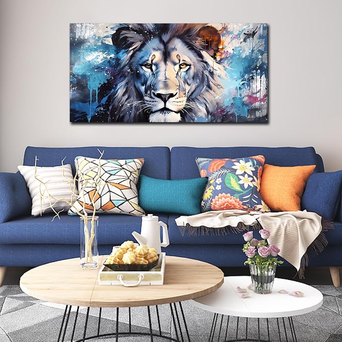 ENTANUB Lion Canvas Wall Art for Living Room, Animal Picture Decor, Large Size - Image 3