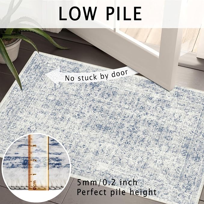 4x6 Rug, Small Area Rug for Living Room, Machine Washable Non-Slip Throw Rug - Image 5
