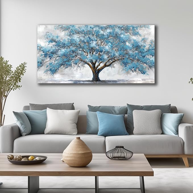 JuhaiArt Tree Wall Decor Teal Wall Art - Image 3