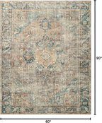 Loloi Margot Collection MAT-02 Terracotta/Lagoon 5'-0" x 7'-6" Area Rug feat. - Image 2