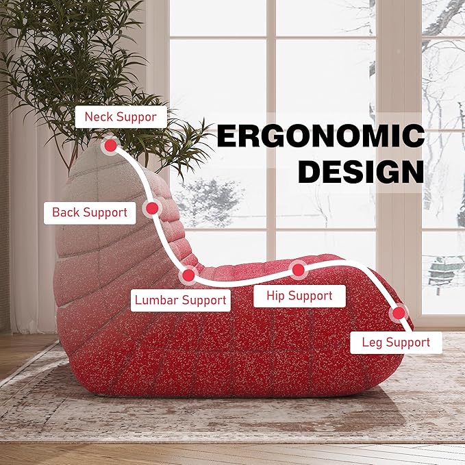 Bean Bag Chair, Loveseat Fireside Chair Bean Bag Sofa Large Bean Bag Chair - Image 5