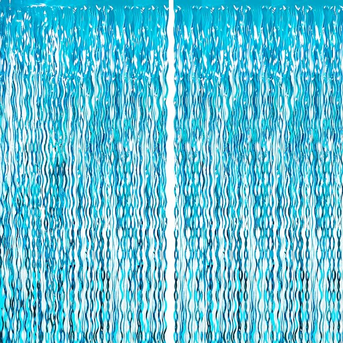 GOER 6.4 ft x 6.5 ft Metallic Tinsel Foil Fringe Curtains, Graduation by GOER