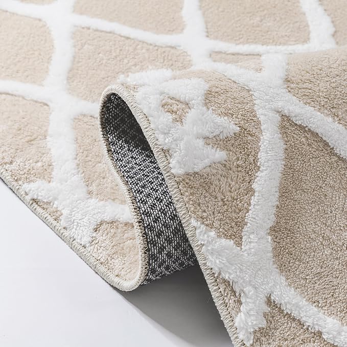Ivory 6x9 Area Rug Moroccan Shag Living Room Washable Carpet Soft Non Shedding - Image 8
