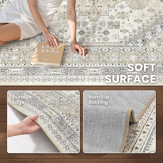 zesthome 12x15 Area Rugs, Large Washable Rug, Ultra-Thin Stain Resistant Rugs - Image 6