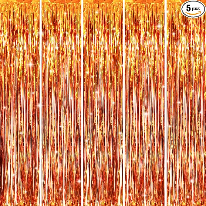 GOER 3.2 ft x 8.2 ft Metallic Tinsel Foil Fringe Curtains Party Photo Backdrop by GOER