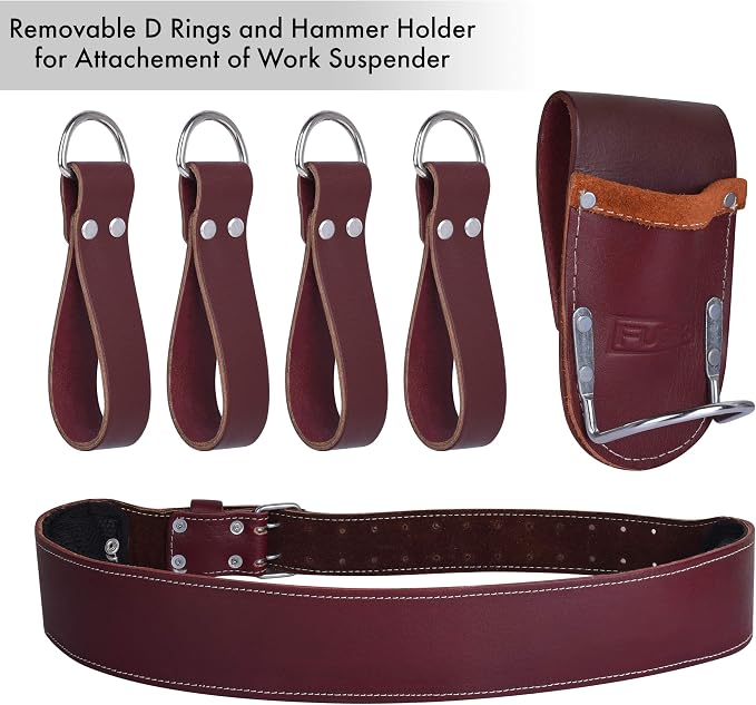 Heavy Duty 19 Pocket Leather Tool Belt Multipurpose Pockets Work Organizer - Image 3