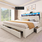YITAHOME King Size Bed Frame, Storage Bed Frame by YITAHOME