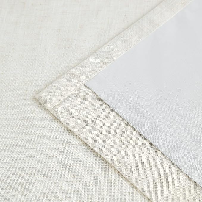 Vision Home Natural Linen Full Blackout Curtains - Image 7