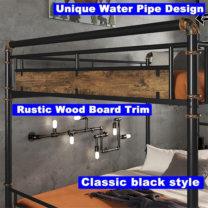 Upgraded Version Thicken Metal Heavy-Duty Full XL Over Queen Bunk Bed, Best - Image 7