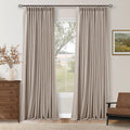 Viral Pleated Blackout Burlap 120 Inch Long Curtains Neutral Pinch Pleated by Twodrapes